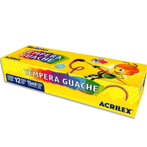 TEMPERA GUACHE ACRILEX - 12 CORES - 15 ML - 02012