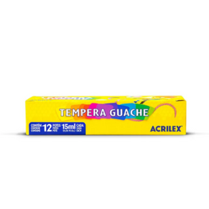 TEMPERA GUACHE ACRILEX - 12 CORES - 15 ML - 02012