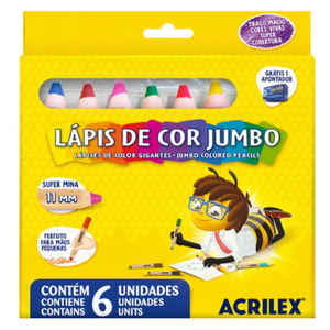 LAPIS DE COR BIG JUMBO  +  APONTADOR  ACRILEX - 09620