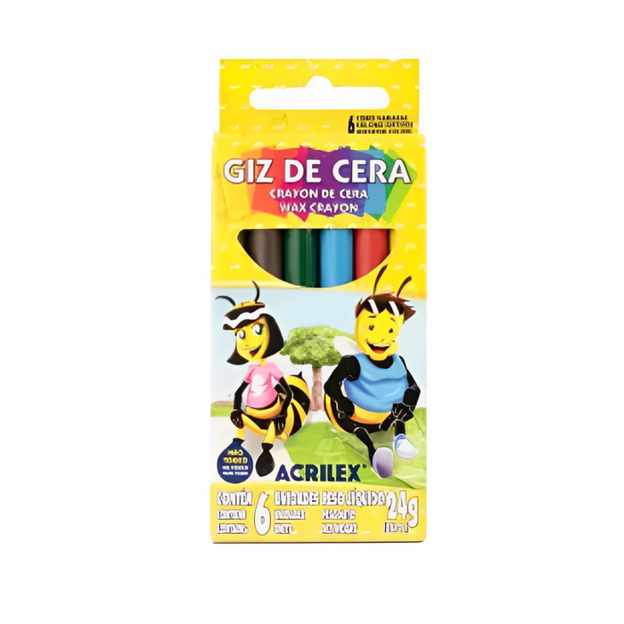 GIZ DE CERA ACRILEX -  6 CORES - 09006