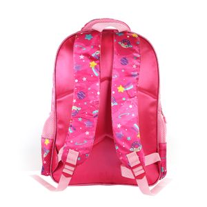 MOCHILA INFANTIL SPACE UNICORN EM CETIM+PVC C/ GLITTER ROSA - YS42477RO - YINS