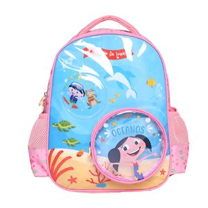 MOCHILA INFANTIL ROSA O SHOW DA LUNA FUNDO DO MAR - YS42364RO - YIN'S