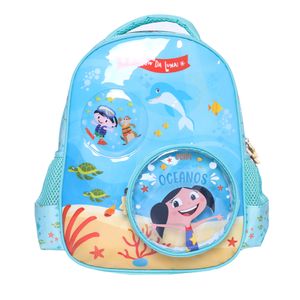 MOCHILA INFANTIL AZUL CLARO O SHOW DA LUNA FUNDO DO MAR - YS42364AZC - YIN'S