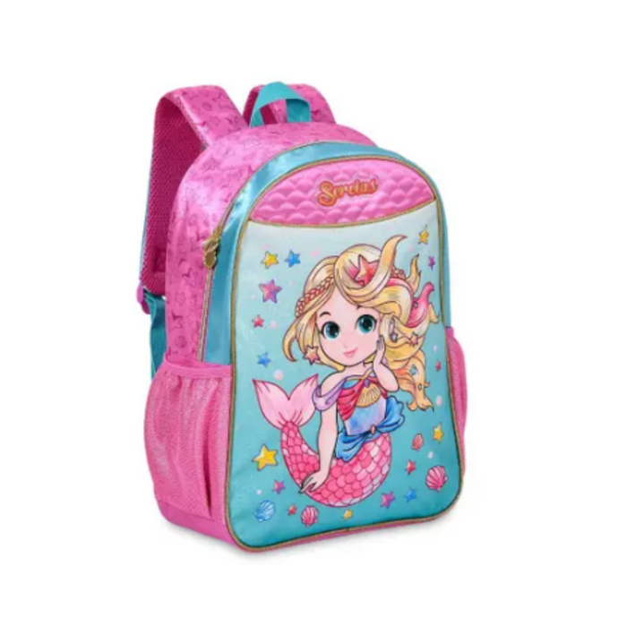 MOCHILA SEREIAS Menina Infantil Escolar Rosa - Clio