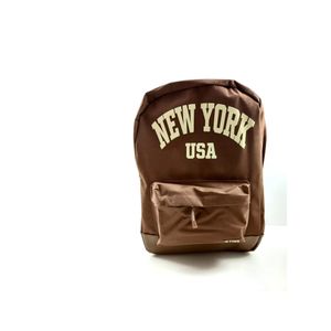 MOCHILA CASUAL NEW YORK EM POLIÉSTER + POLURETANO MARROM - YS29398M - YIN'S