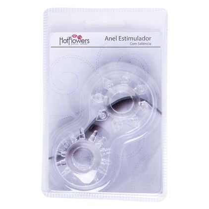 Anel Estimulador Com Saliência Transparente Hot Flowers
