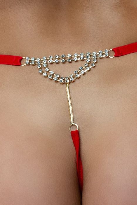 Calcinha Em Renda Com Bijuteria (sd Clouthing)