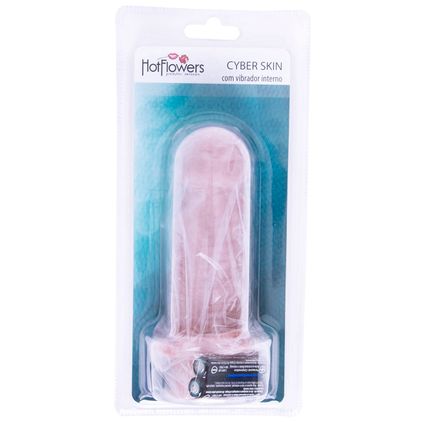Prótese Cyber Com Vibro Interno Natural 12x4cm Hot Flowers