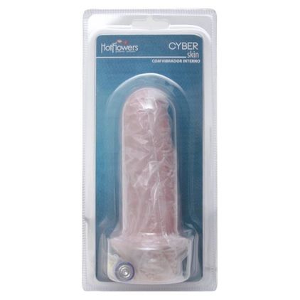 Prótese Vibrador Controle Interno Em Cyber 10 X 3,5cm Hot Flowers