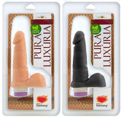 Prótese Vibrador Interno Com Escroto 16 X 3,5cm Sexy Fantasy 