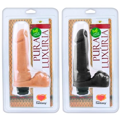 Prótese Vibrador Interno Com Escroto 20,5 X 4,7cm Sexy Fantasy 