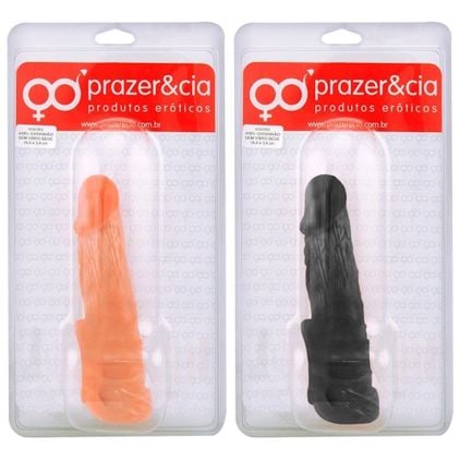 Anel Com Prótese Vibrador 16,0 X 3,4cm Prazer E Cia