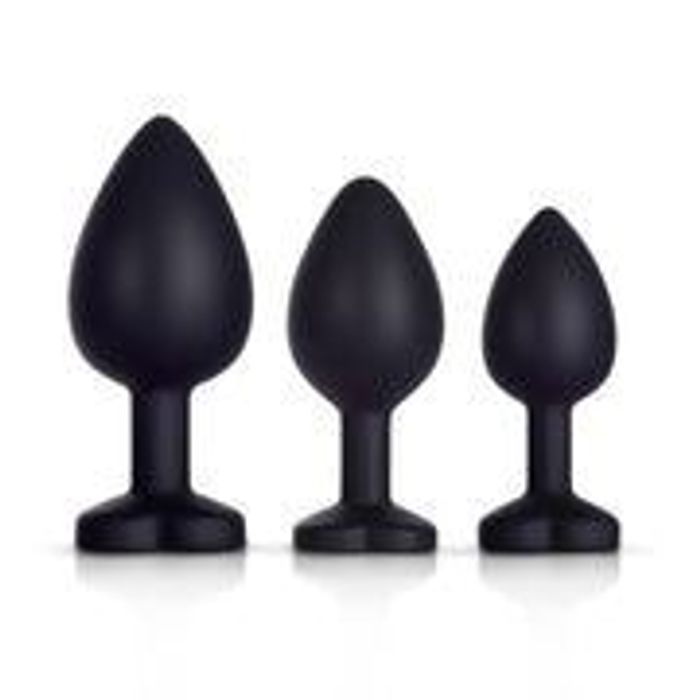 Kit Com 3 Plugs Em Silicone Com Joia 