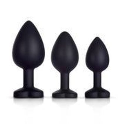 Kit Com 3 Plugs Em Silicone Com Joia 