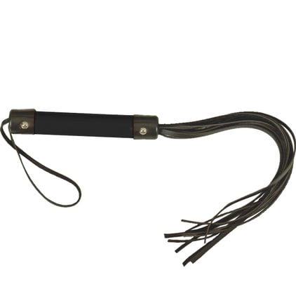 Chicote Em Couro Preto Hot Flowers