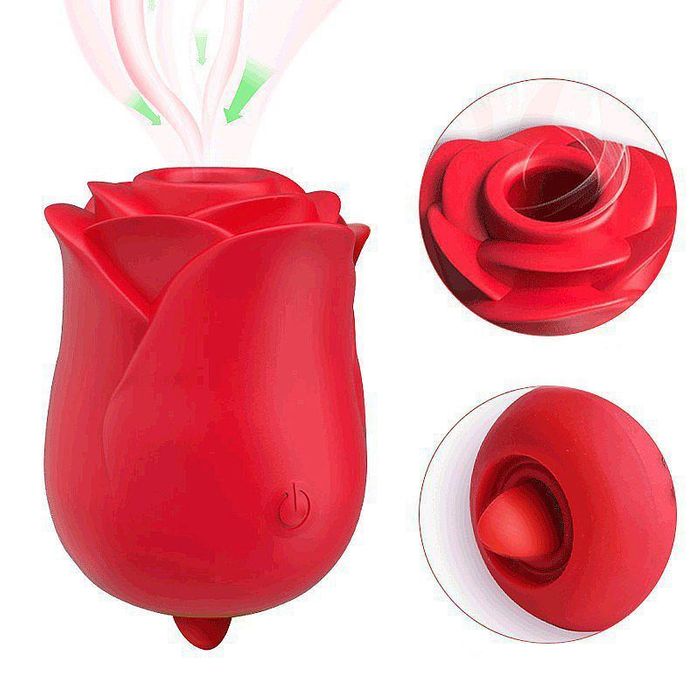 Rosa Com Pulsação Com Lingua 2 Em 1 Recarregavel