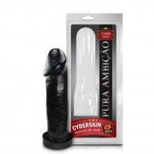 Capa Peniana Cyberskin Black 16 X 4,5cm Sexy Fantasy 