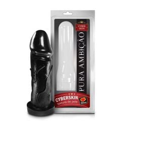 Capa Peniana Cyberskin Black 18 X 5cm Sexy Fantasy 