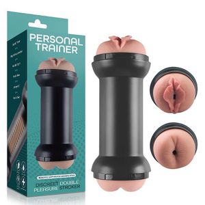 Masturbador Duplo Em Formato De Halter Com Vagina E ânus Sexy Import