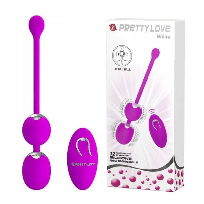Bolas De Pompoar Com 12 Modos De Vibração E Controle Wireless  Pretty Love Willie Sexy Import