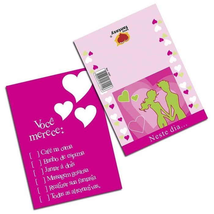 Cartão Neste Dia 05 Unidades Sexy Fantasy