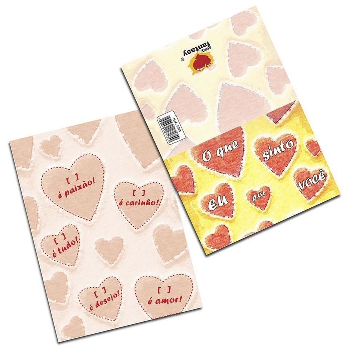 Cartão O Que Sinto Por Você 05 Unidades Sexy Fantasy