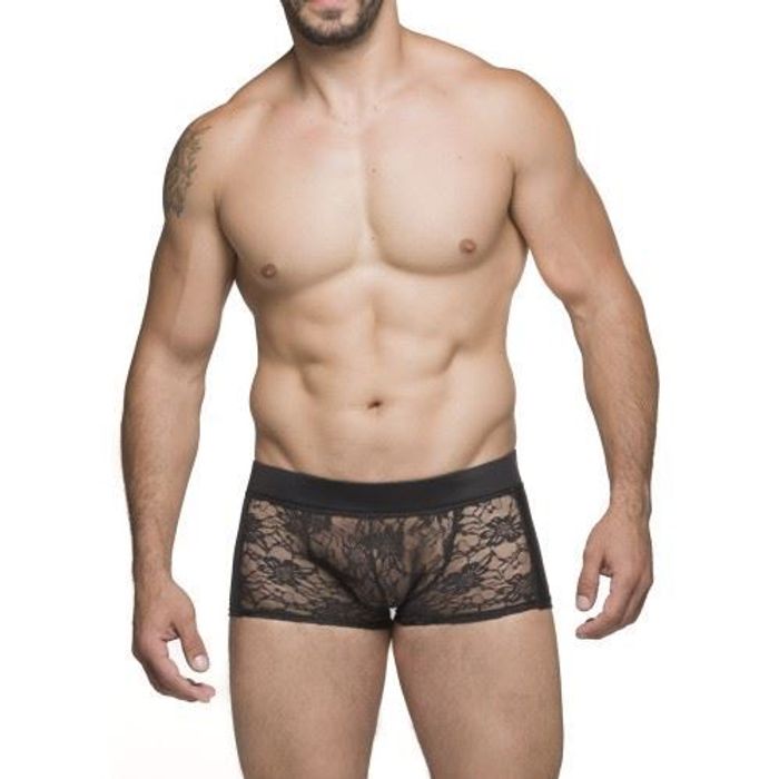 Boxer Renda Com Cirre E Elastico Em Couro Sd Clothing