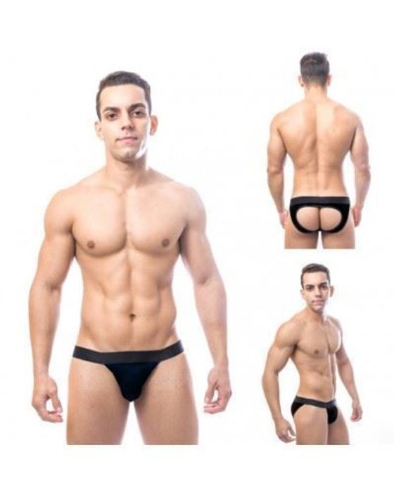 Cueca Open Back Cirre Preto Sd Clothing