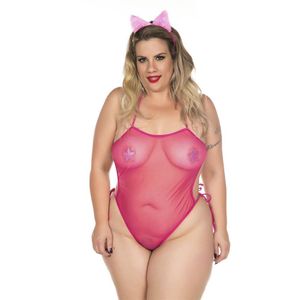 Mini Fantasia Gatinha Ii Plus Size Pimenta Sexy 