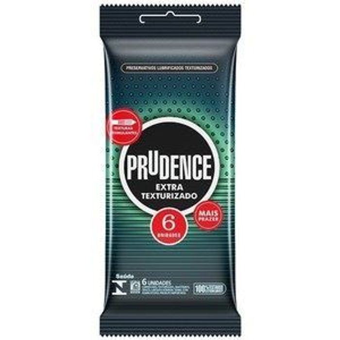 Preservativo Extra Texturizado Com 6 Unidades Prudence 