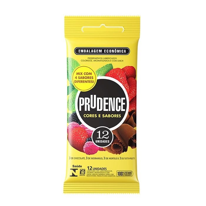 Preservativo Mix Cores E Sabores 12 Unidades Prudence