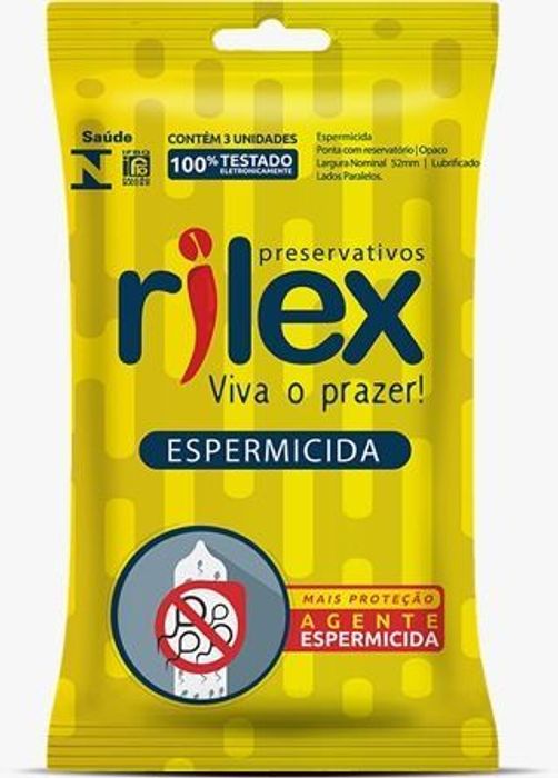 Preservativo Espermicida Com 3 Unidades Rilex