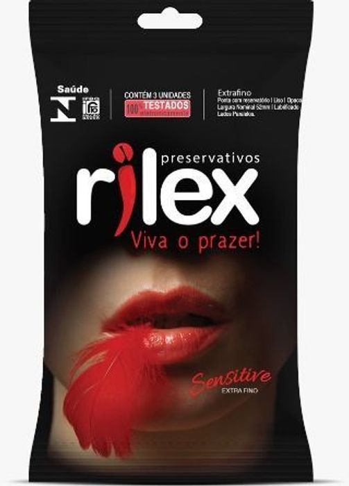 Preservativo Sensitive Com 3 Unidades Rilex