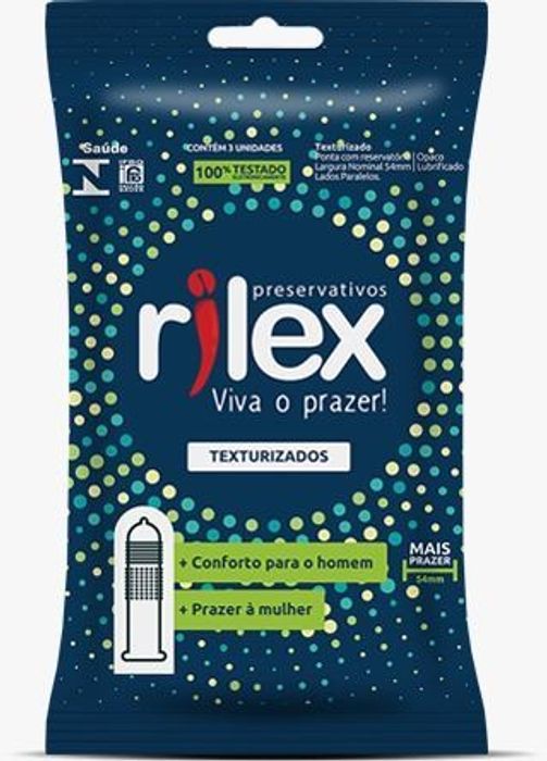 Preservativo Texturizado Com 3 Unidades Rilex