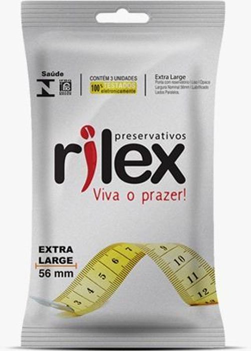 Preservativo Extra Large Com 3 Unidades Rilex