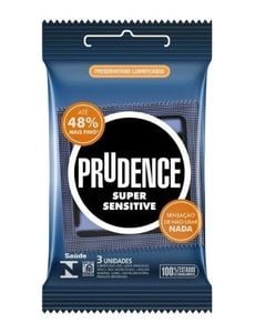 Preservativo Super Sensitive Com 3 Unidades Prudence 