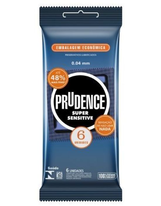 Preservativo Super Sensitive Com 6 Unidades Prudence 