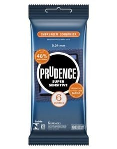 Preservativo Super Sensitive Com 6 Unidades Prudence 