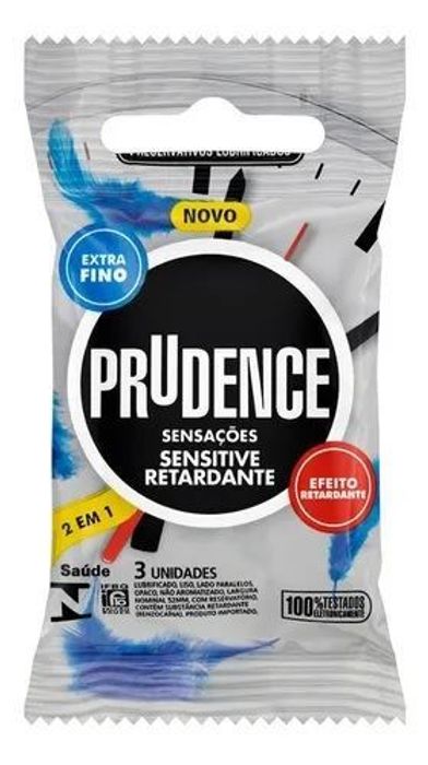 Preservativo Sensitive Retardante Com 3 Unidades Prudence 