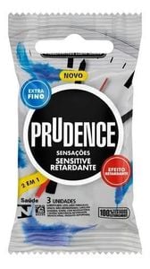 Preservativo Sensitive Retardante Com 3 Unidades Prudence 