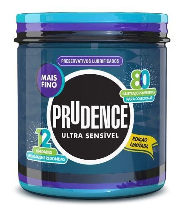 Pote Com 12 Camisinhas Ultra Sensivel Redondinhas  Prudence