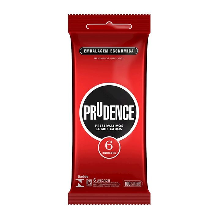 Preservativo Lubrificado Com 6 Unidades Prudence 
