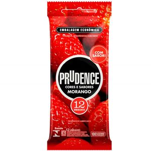 Preservativo Morango Com 12 Unidades Prudence 