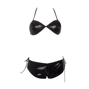 Conjunto Short E Top Vinil Black Submission Sexy Fantasy