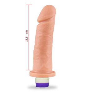 Prótese Fogo Da Paixão Com Vibro Interno 15,5x4,5c