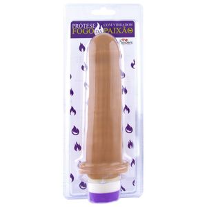 Prótese Fogo Da Paixão Vibro Interno 15,5 X 4,2cm Hot Flowers