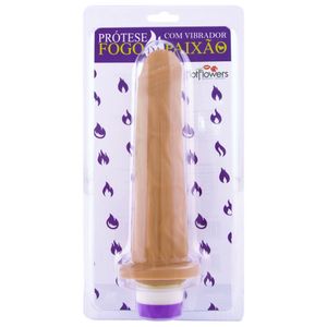Prótese Fogo Da Paixão Vibro Interno 18 X 4,5cm Hot Flowers