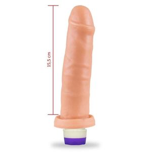 Prótese Fogo Da Paixão Vibro Interno 15,5 X 4,2cm Hot Flowers