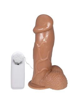 Prótese Vibrador Com Ventosa 18,5cm X 4,8 Cm Prazer E Cia 
