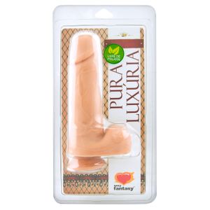 Prótese Vibrador Externo Com Escroto 18 X 4,4cm Sexy Fantasy
